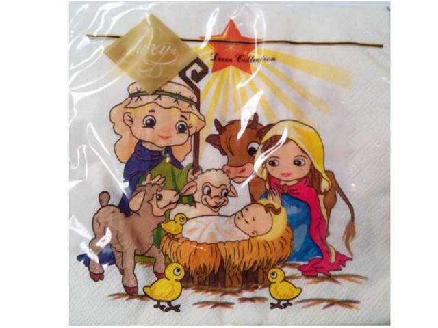 Дизайнерська серветка (ЗЗхЗЗ, 20шт) LuxyНГ Різдвяна зірка (020) (1 пач.), фото 1