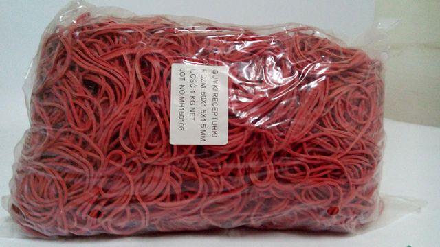 Гумки для грошей червоні (50*1,5*1,5) "Plast", 1 кг/пач, фото 1