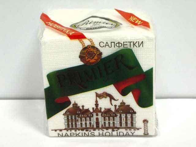 Серветка паперова барна (їдальня) біла, Прем'єр, 65 листів, 10 пач\уп, фото 1