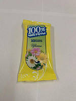 Влажные салфетки для лица и рук 10шт "100% цветы (1 пач)
