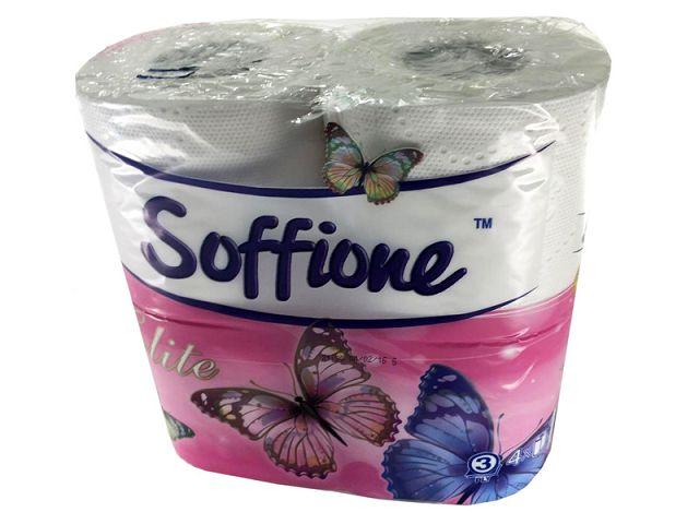 Туалетний папір біла целюлозна Диво SOFFION (4 рул/пач.)