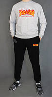 Спортивный костюм Трешер мужской, брендовый костюм Thrasher трикотажный (на флисе и без) XS Серый
