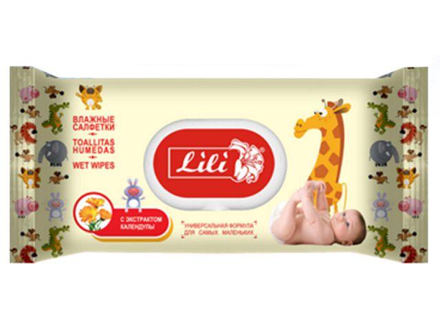 Волога серветка 120шт Lili "Без запаху" клапан (1 пач.)