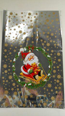 Новогодние Пакеты для Конфет и Подарков (25*40см) Дед Мороз на санях, 100 шт\пач - фото 1 - id-p510515767