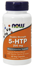 5-ХТП Гідроксітріптофан з Гліцином Таурином і Инозитолом Now Foods 5-HTP 200 mg Caps 60