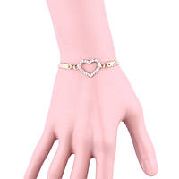Гарний браслет жіночий Сердечко з кристалами