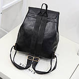 Рюкзак жіночий молодіжний з 2 блискавками (чорний), фото 9