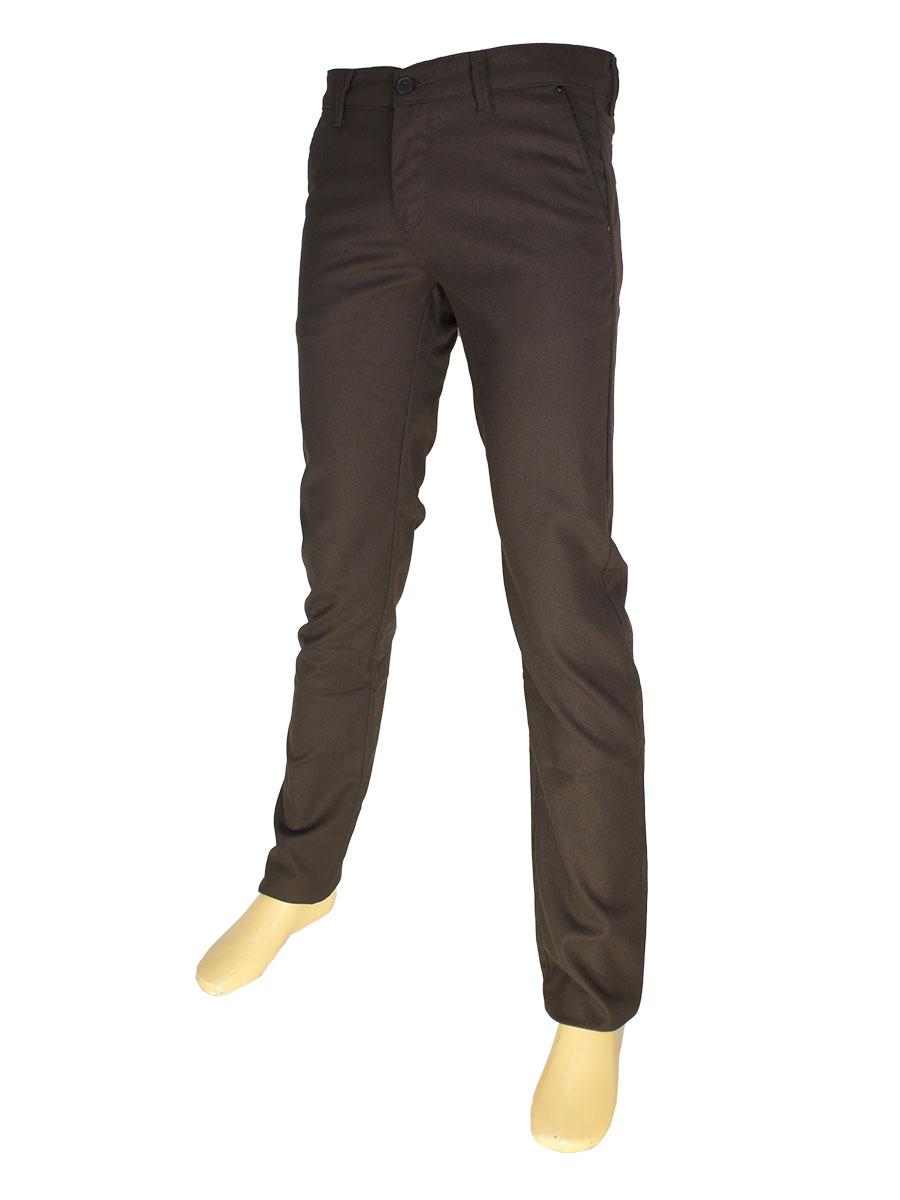 Чоловічі брючні джинси NAX 170-5078 коричневого кольору - фото 1 - id-p432874717