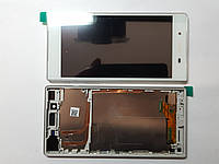 Дисплей (экран) Sony Xperia Z5, E6683 (1 Sim) с белым сенсором и рамкой original