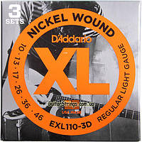 Струни D'Addario EXL110-3D Nickel Wound 10-46 3 sets