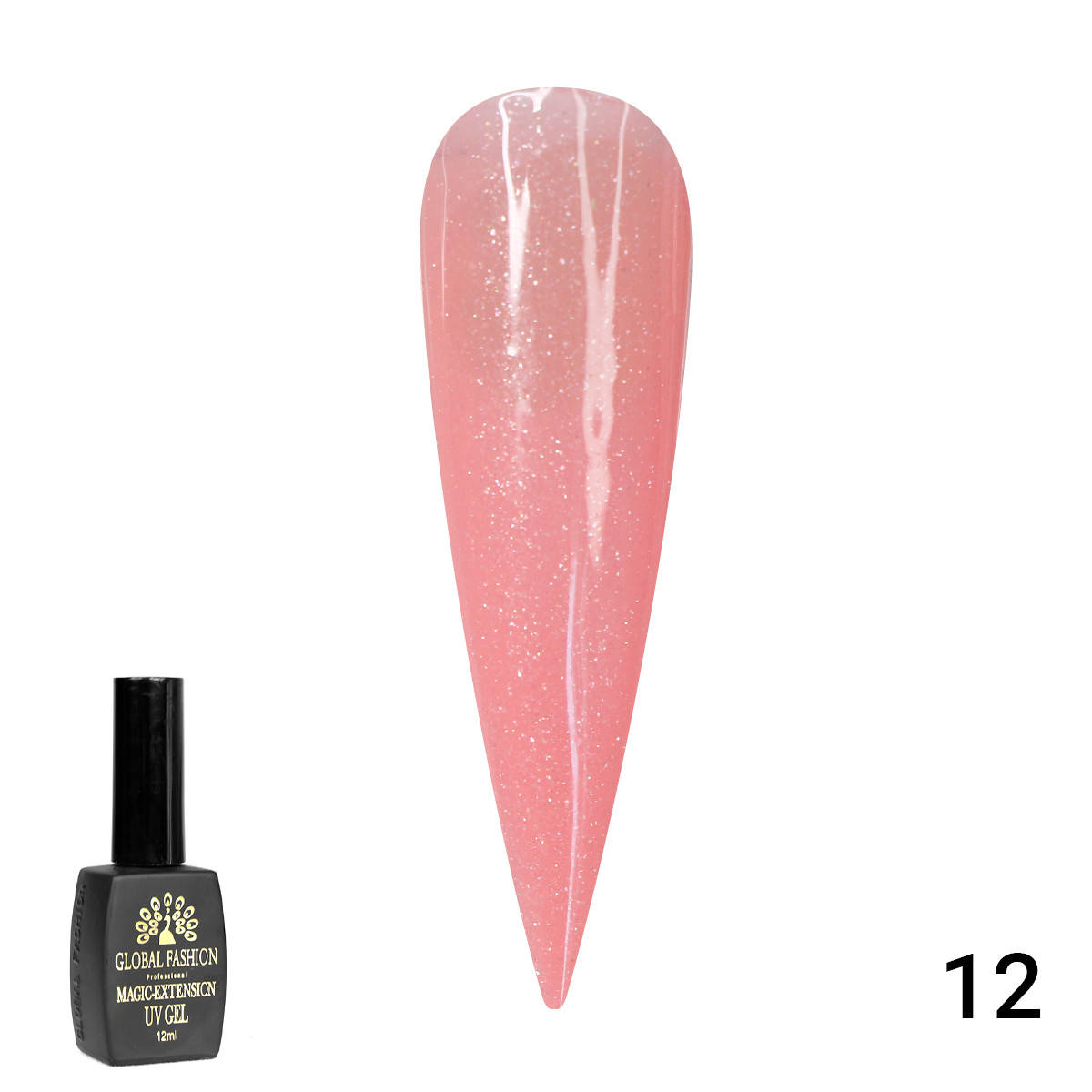 

Гель Global Fashion Magic-Extension WITH GLITTER с шиммером 12, 12мл