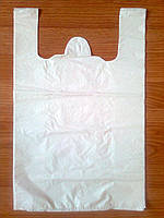 Пакет майка білий 30*50 см на 8 кг без друку білі міцні пакети без печаті