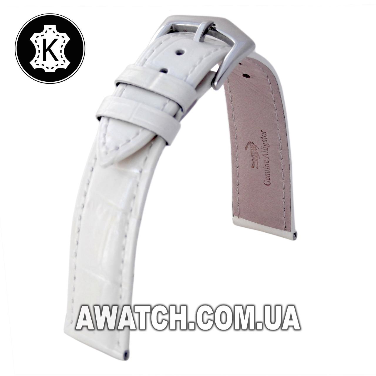 Ремешок кожаный Catfskin для наручных часов с классической застежкой, белый, 12 мм - фото 1 - id-p569299799