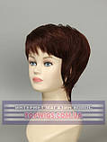 Жіноча перука коротка стрижка з термоволосся180℃ Kristina AT колір каштановий темний, фото 2