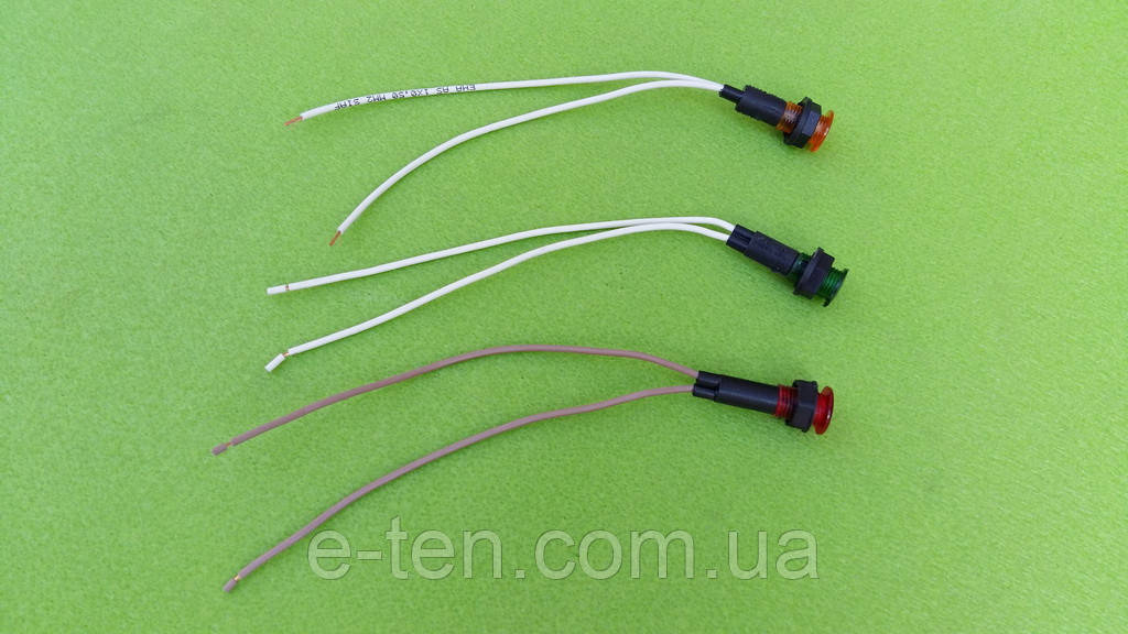 Лампа сигнальна на різі з гайкою (без контактів) для бойлерів, котлів — червона, зелена, жовтогаряча Туреччина