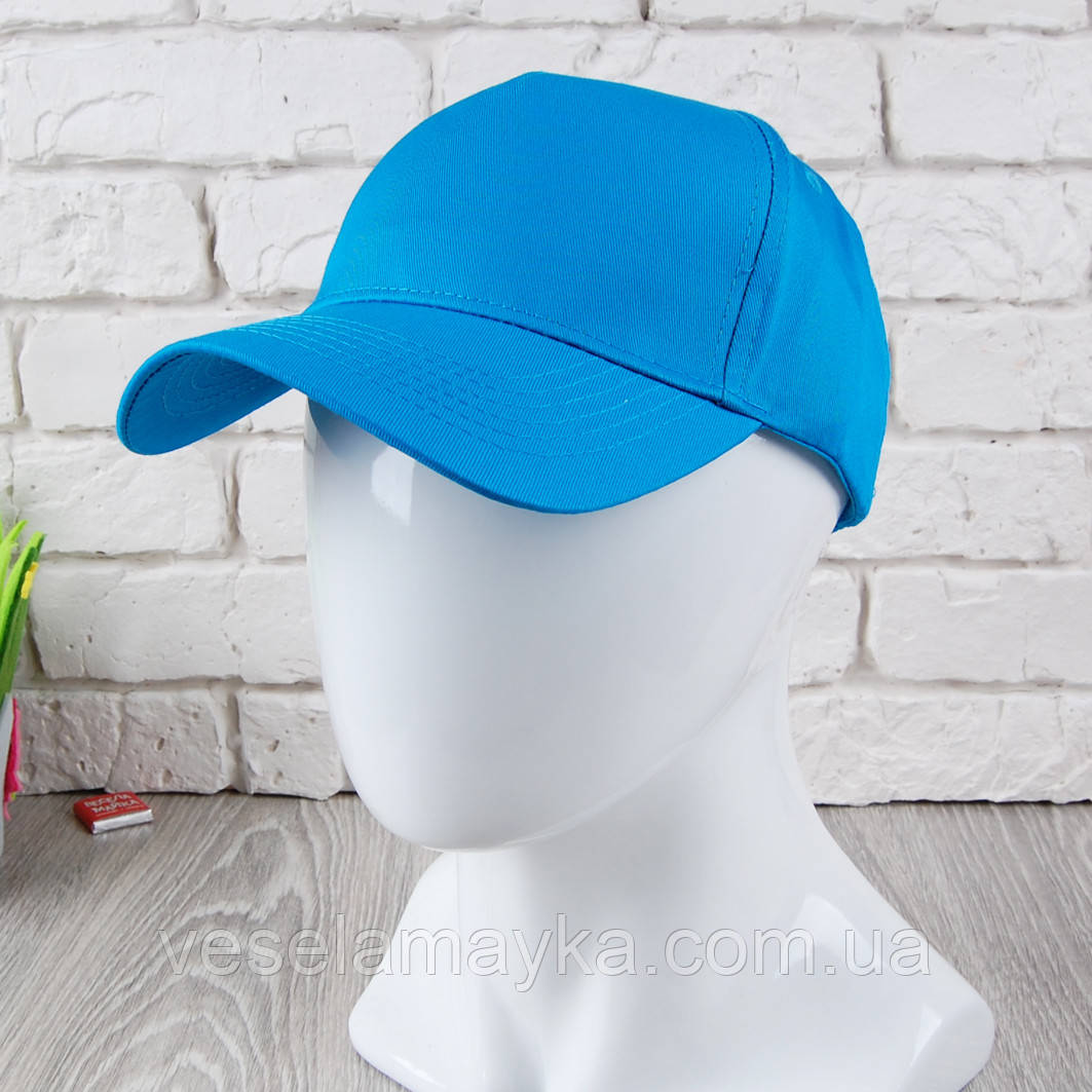 Кепка на липучці лазурного кольору (Преміум), фото 1