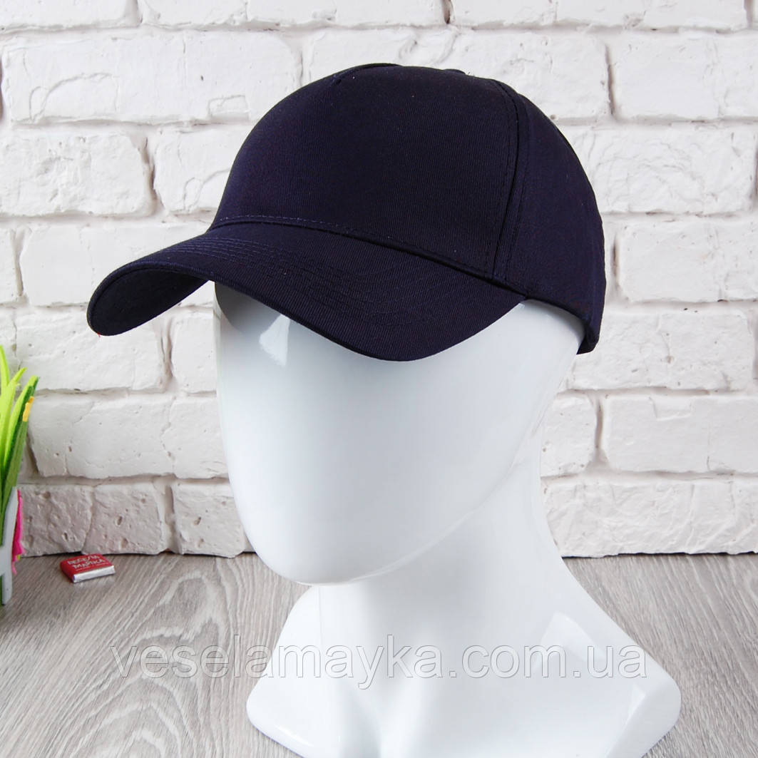 Глибоко темно-синя кепка на липучці (Преміум), фото 1