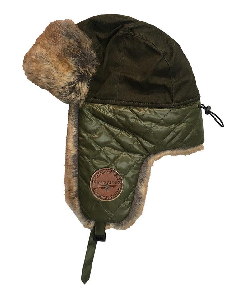 Оригінальна зимова шапка Top Gun Картатий Winter Hat TGH1502 (Olive)