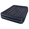Надувна флокірована двомісне ліжко Intex чорна Ліжко 203х152х42 см, фото 2