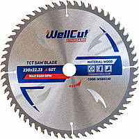 Диск пильный по дереву WellCut Standard 230*22.23 60 t