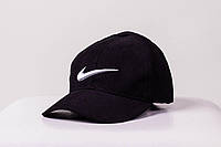 Кепка бейсболка Nike стильная качественная мужская летняя, черная, нашивка белая по центру