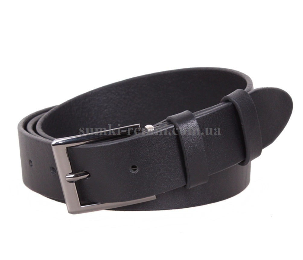 Чоловічий ремінь з натуральної шкіри під штани UK888-B чорний, фото 1
