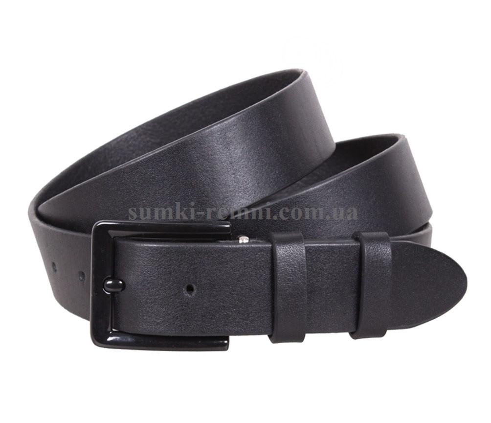 Чоловічий ремінь з натуральної шкіри під штани UK888-C чорний, фото 1