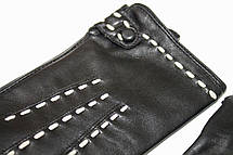 Жіночі шкіряні чорні рукавички Сенсорні Середні LYYN-1671s2, фото 2
