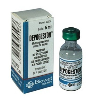 Депогестон 5 мл Biowet (Польща) гормональний препарат для запобігання тічки у кішок і сук.