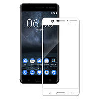Стекло на  nokia 3 белое