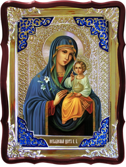 Православна ікона на замовлення Нев'янучий цвіт Пресвятої Богородиці, фото 1
