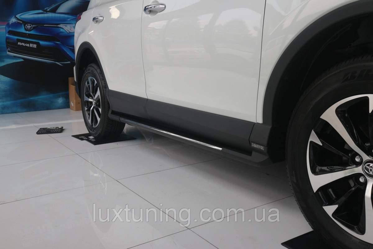 Интегрированные подножки Toyota Rav 4 рестайлинг 2016-2018 - фото 1 - id-p569692017