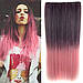 Чудо-порядь накладна на кліпсах зі штучного волосся відтінок русявий-рожевий, фото 2