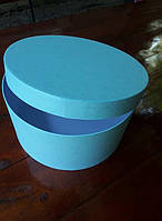 Коробка капелюшна кругла (пилястий блакитний)