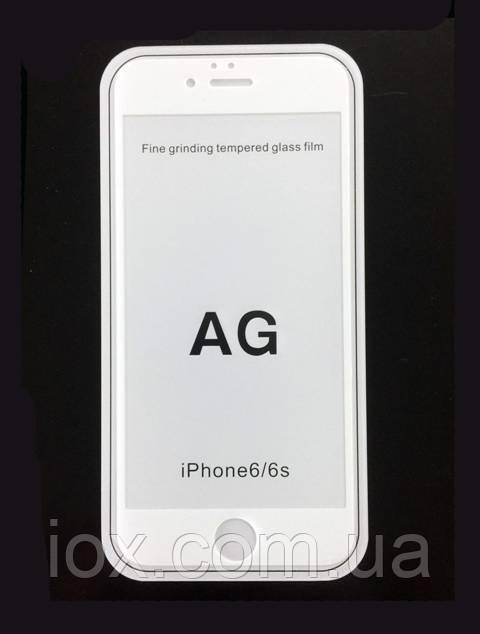 Скло з покриттям матовим покриттям iPhone 6/6s AG 2.5 D (білий)