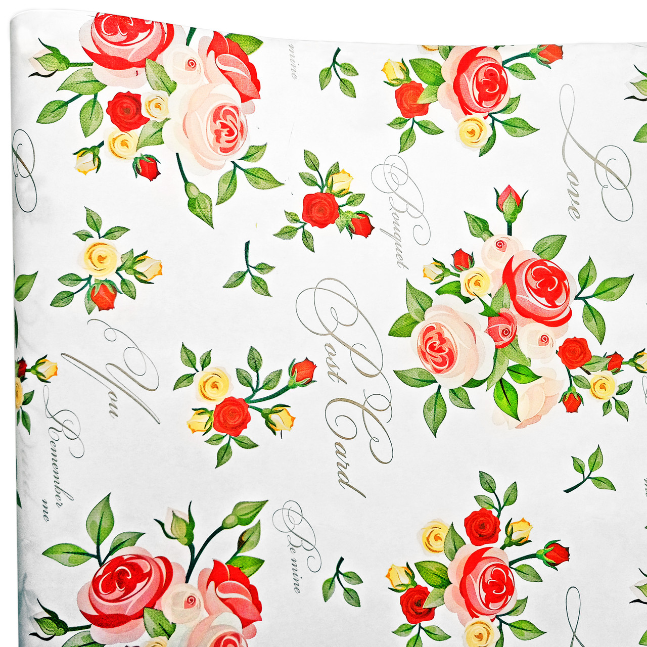 Подарунковий папір "Букети троянд" (515) біла, фото 1