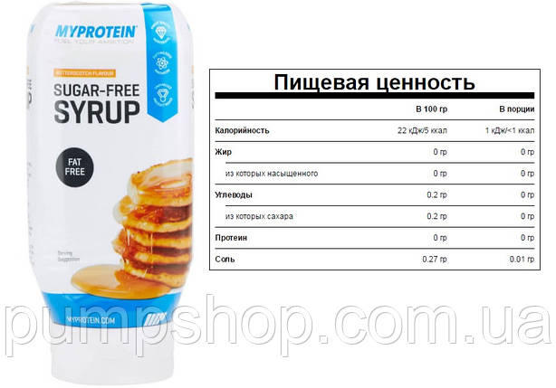 Низькокалорійний сироп MyProtein Sugar Free Syrup 400 мл (різні смаки), фото 2