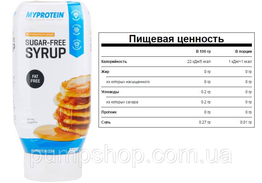 Низкокалорийный сироп MyProtein Sugar Free Syrup 400 мл (разные вкусы) - фото 3 - id-p569985839