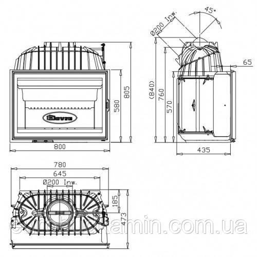 Каминная топка Dovre 2180 CBS стекло Деко - фото 5 - id-p569851343