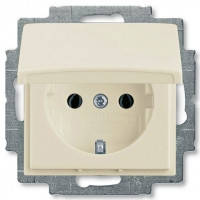 Розетка із заземленням і кришкою, слонова кістка — Abb Basic 55