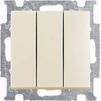 Вимикач 3-клавішний, слонова кістка — Abb Basic 55