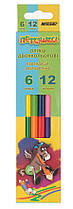 Олівці кольорові двосторонні Marco Пегашка 6 штук 12 кольори 1011-6