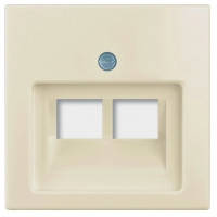 Лицьова панель для механізмів телефонних і комп'ютерних розеток, подвійна, слонова кістка — Abb Basic 55