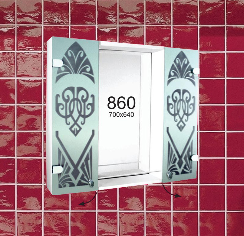 Навісна шафа з дзеркалом для ванної кімнати м"860"