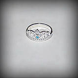 1057 Серебряное кольцо Корона 925 пробы с камнями, фото 4