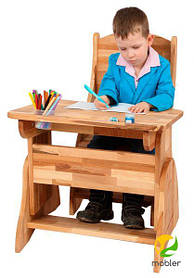 Дитяча дерев'яна парта Mobler 60 см без ящика з похилою столом (виставковий примірник)