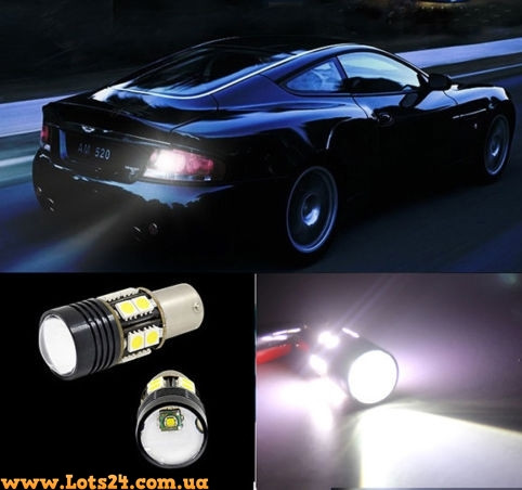 Автолампы P21W 1 CREE + 12 SMD LED BA15S 1156 светодиодные лампы заднего хода габариты стопы - фото 7 - id-p365909391