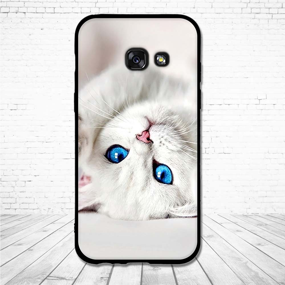 Силіконовий чохол для Samsung Galaxy A3 2017 A320 з картинкою білий кіт