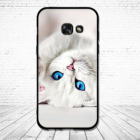 Силіконовий чохол для Samsung Galaxy A3 2017 A320 з картинкою білий кіт
