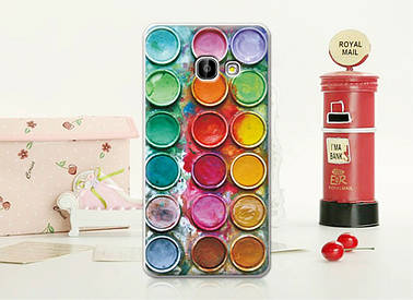 Чохол бампер силіконовий для Samsung Galaxy A3 2017 A320 з малюнком палітра фарб